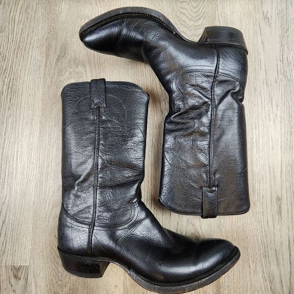 Justin Cowboy Western Leather Boots size 8.5 - Picture 3 of 11